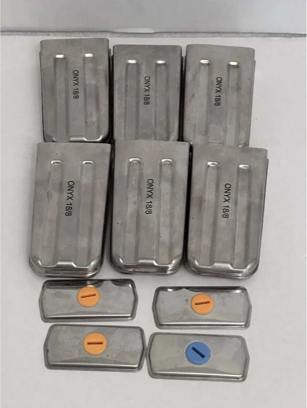 6 Stainless Steel Popsicle Molds w/4 Lids